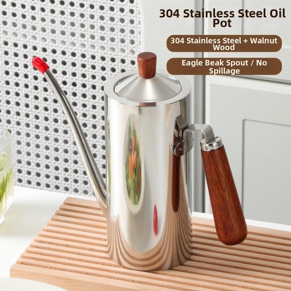Dust-Proof Kitchen Oil Bottle Drip-Proof Condiment Dispenser Stainless Steel Oil Pot Home
