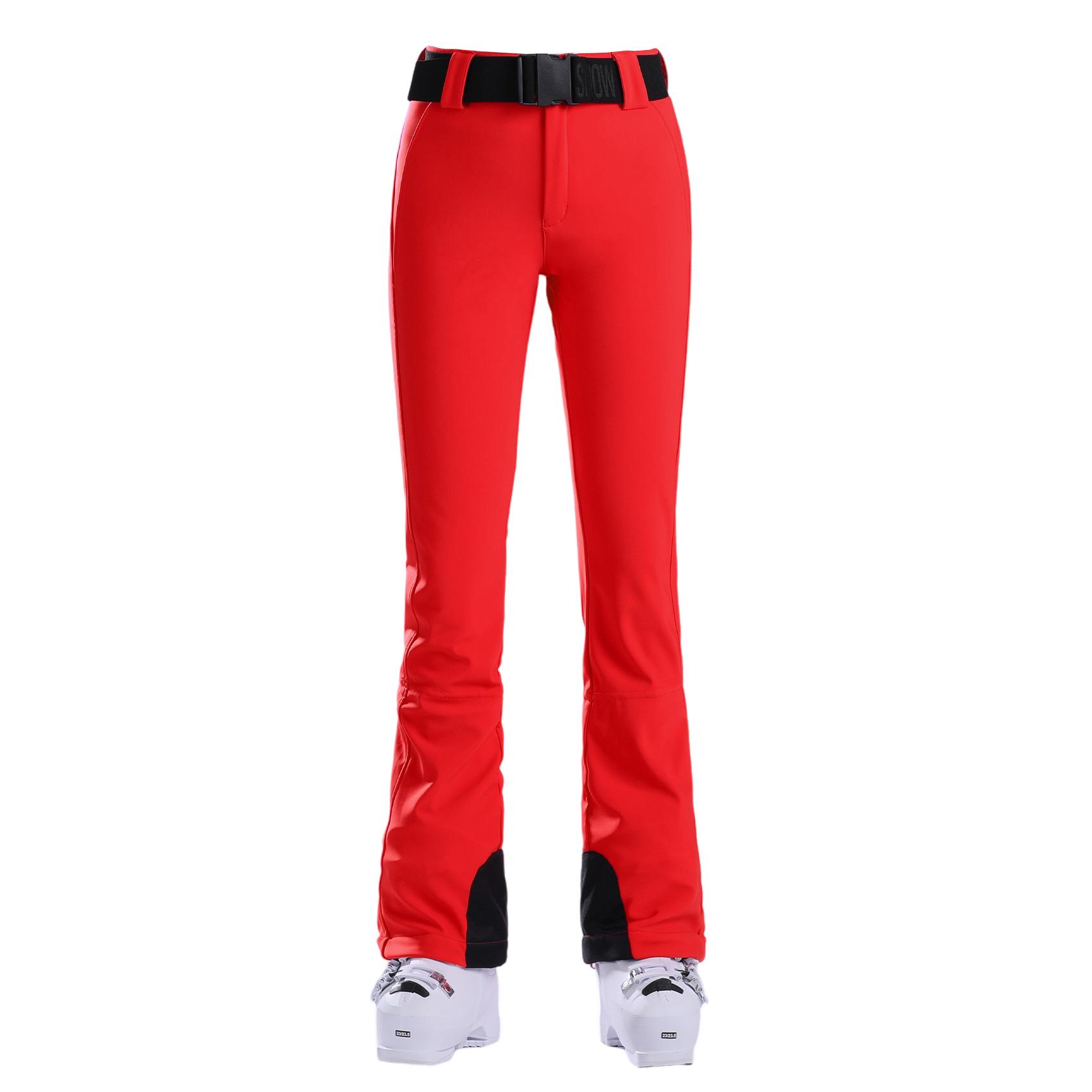 

Women s Waterproof Slim Fit Ski Pants - Windproof, Thickened, Warm, Elastic XS красный
