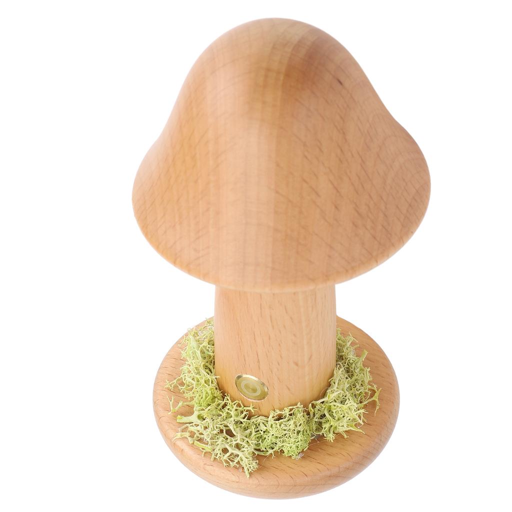 Mushroom Lamp Rechargeable Stepless Dimmable 3 Color Temperature Cordless Solid Wood 150 Degrees  Rotatable