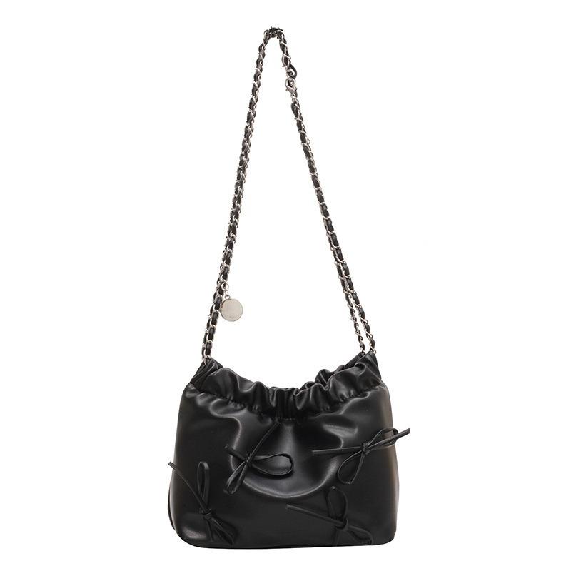 

Маленькая сумка Niche Pleated Design для женщин, простая летняя сумка-ведро и модная сумка через плечо чёрный