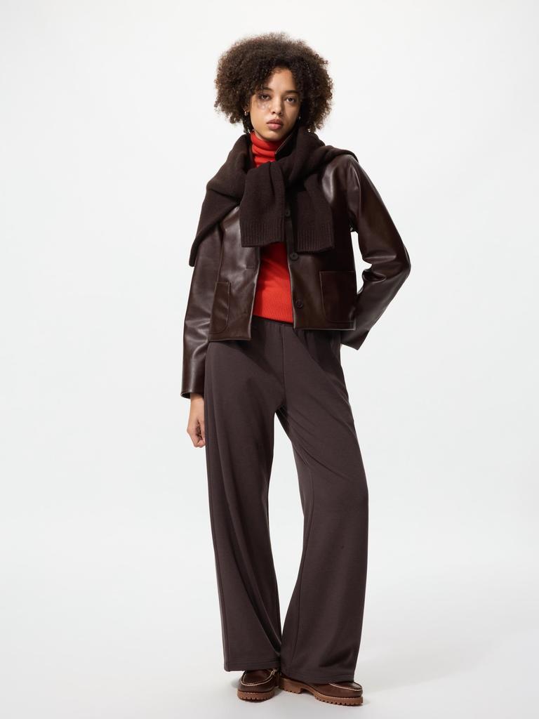 Uniqlo Warm Fleece Straight Pants Leg Length 72.5 To 75.5 Cm Long Length