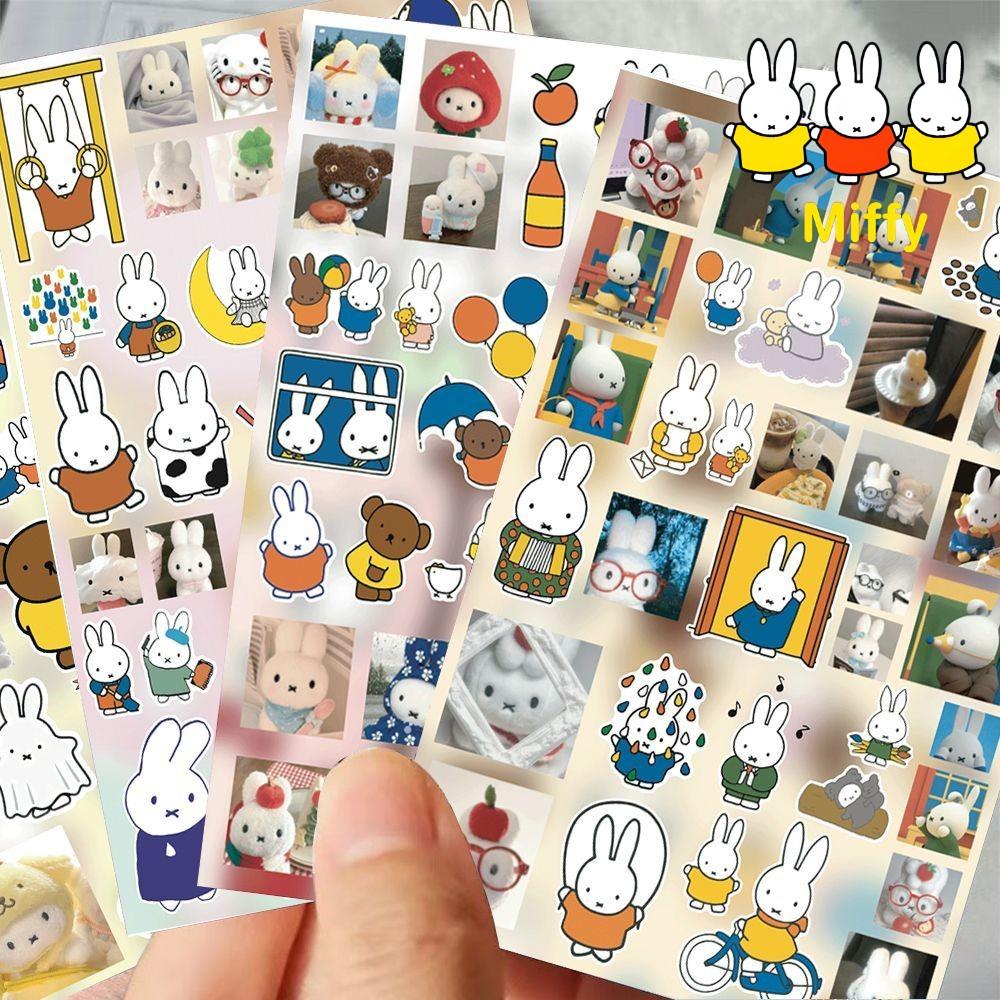 Kawaii Miffy Rabbit Stickers Ins Style Cute Creative High-Appearance-Level Diy Collage Material Waterproof Stickers