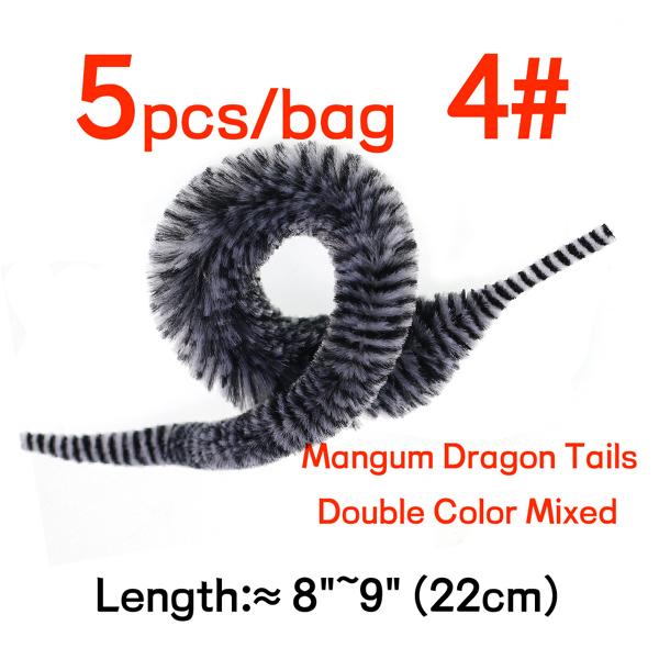 Bimoo 8"~9" Ny Magnum Dragon Tail Dobbel Farge Blandet Myk Syntetisk Chenille Saltvannsfiske Flue lokke Agnfisk bindemateriell