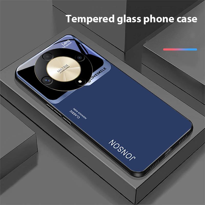 Large Window Green For Honor Magic 6 50 70 90 Lite X7b 200 Pro Nova 10 Nova 5T X6 P30 Pura 70 Ultra Tempered Glass Phone Case