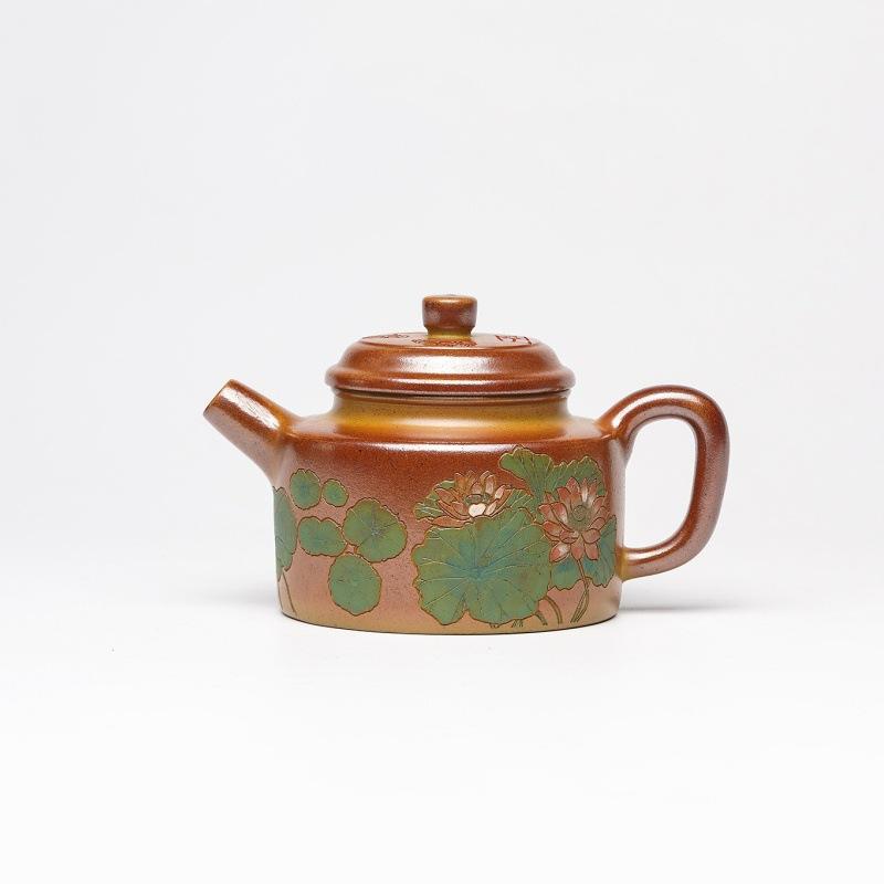 270ml Elegant Yixing Purple Clay Teapots Handmade Louts Dezhong Pot Raw Ore Red Flames Burning Mud Kettle Zisha Tea Set Gifts