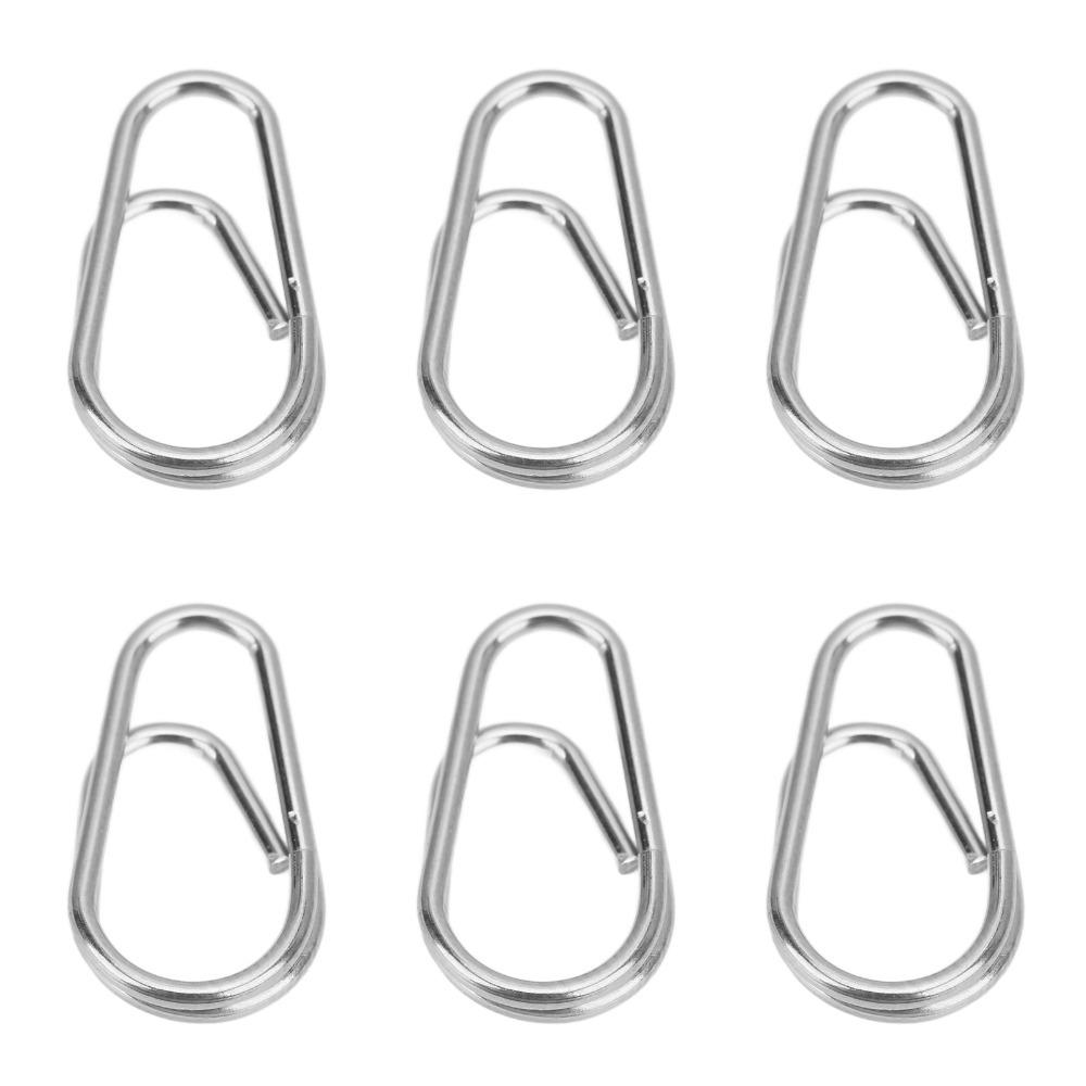 100PCS Lightweight Fishing Snaps Rings Oval Fishing Split Rings Saltwater Fishing