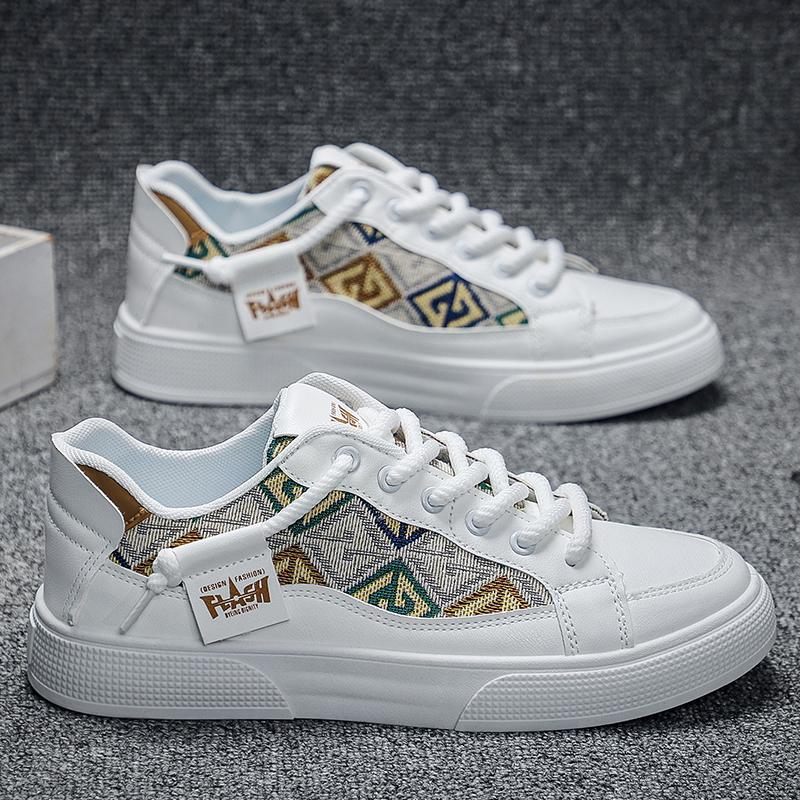 Mens Thick Sole Vulcanized Shoes Male Sneakers Summer Breathable Casual Sports Shoes Trend Flat Shoes Korean Plate Walking Shoes