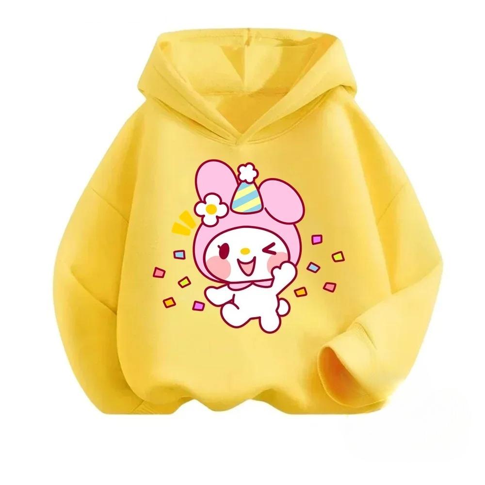 New Autumn Winter Children's Cartoon Sweet Melody Fashion Cute Playful Girls' Pullover Comfortable Soft Warm Daily Wear