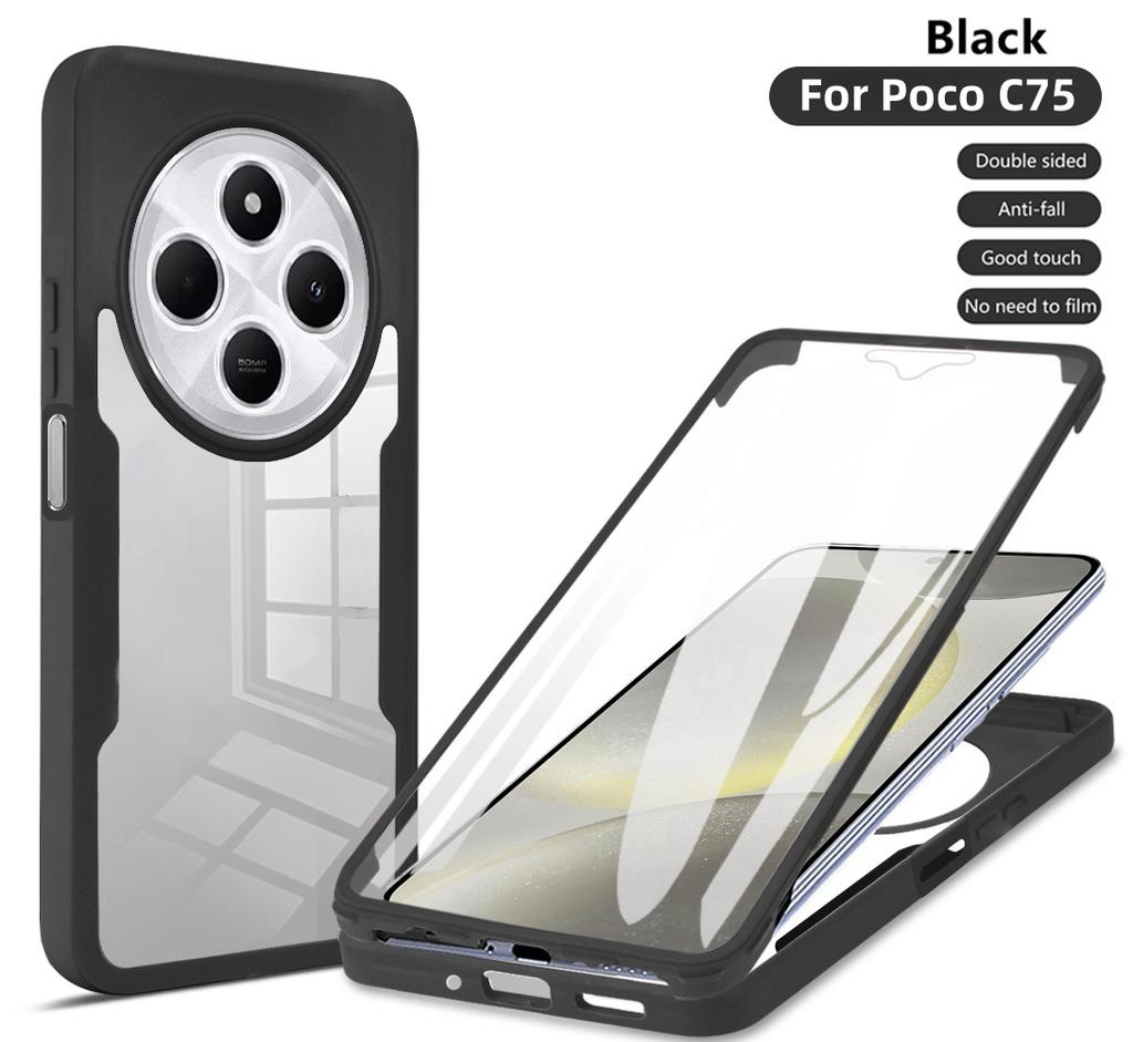 Etui Dla Xiaomi Poco C75 360 Pełna Ochrona Etui na Telefon Dla Pocco Poko Little C75 C 75 PocoC75 Przezroczyste Ekran Z Osłoną Zderzaka