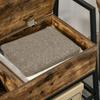 Shoe Cabinet Furniture in Industrial Style with Compartment, Vintage Space-Saving Shoe Bench in Wood and Metal, Rustic Brown, 90x37x60cm