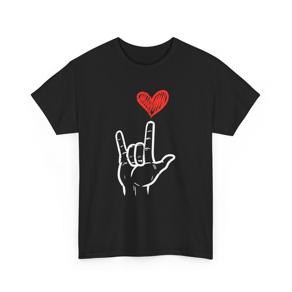 Valentines Day I Love You Hand Sign ASL Heart Women Kids Men T-Shirt Unisex T-Shirt M