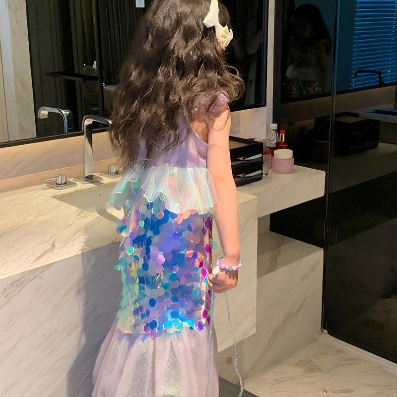 

Костюм русалки, детское кружевное платье принцессы на Хэллоуин для девочек, Ариэль