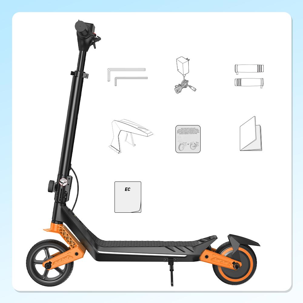 Skladací elektrický skúter pre deti iscooter K6 150W LED osvetlenie BT nosnosť