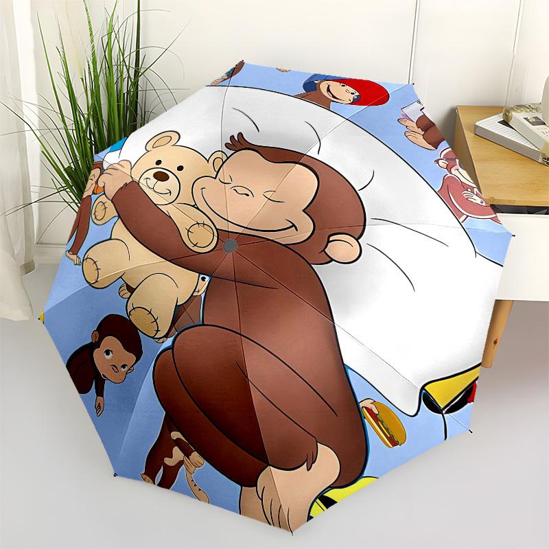 

Curious George, Bedtime Automatic Opening and Closing, 8 rib Structure Portable Umbrella, Suitable for Men and Women in All Seasons Perfect