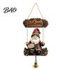 Outdoor Courtyard Decoration Wooden Gnome Door Hanger with Bell, Country Garden Welcome Sign Front Porch Hanging Swing Wall Plaque, Farmhouse Ornament