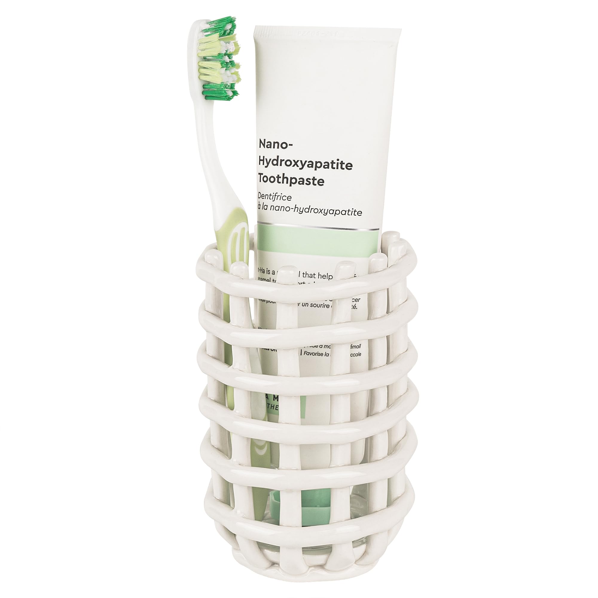 

Linkidea Ceramic Countertop Toothbrush Minimalist Stand for Manual and Vanity Compatible with Reach Essentials and Cross Action Holder, Toothbrushes, белый