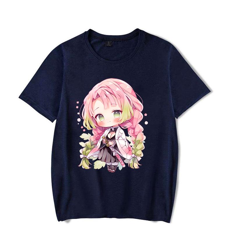 Hot Anime Cute Kanroji Mitsuri Printed T-shirts for Women Summer Tee Shirt Femme Casual Short Sleeve Round Neck Tops T-shirts