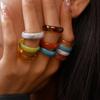 Korean Style Candy Color Finger Buckle Dopamine Geometric Forefinger Ring Solid Resin Ring  Gift