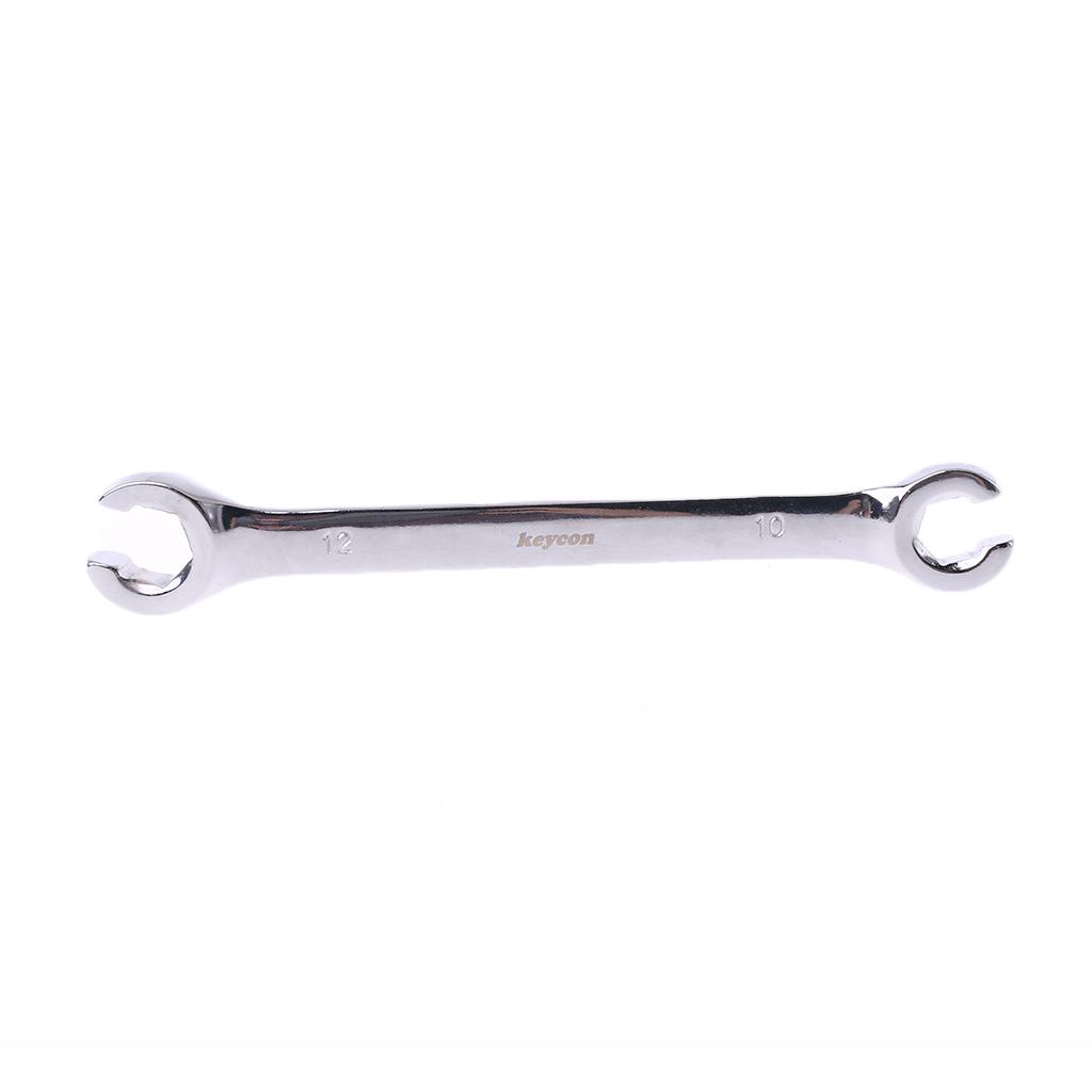 2Pcs High Torque Hand Wrench Tools 10x12mm 12x14mm Flare Nut Wrench Kit for Car