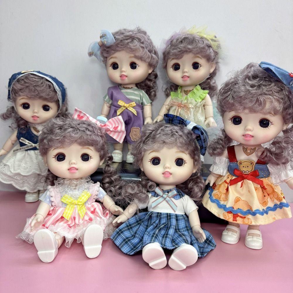 Diy Hair Girls' Doll with Clothes Full Body Girl Dress Up Toys Baby Doll 20cm Dress Doll Babies