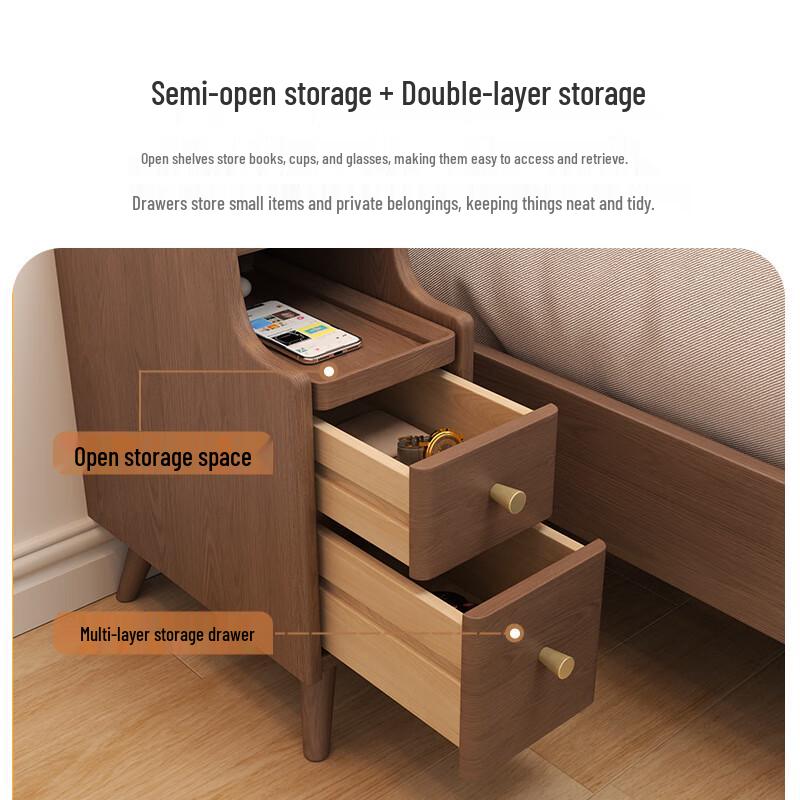 Solid Wood Ultra-Narrow Bedside Cabinet