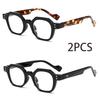 2PCS Two Pairs of Stylish and Comfortable Large-framed Reading Glasses, Blue Light Resistance, Suitable for Both Men and Women