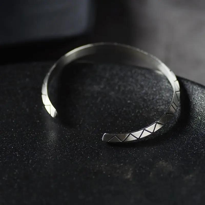 Half-Fold Square Open Bangle Bracelet Geometric Classic Punk Shape for Men Women Everyday Go Out Jewelry