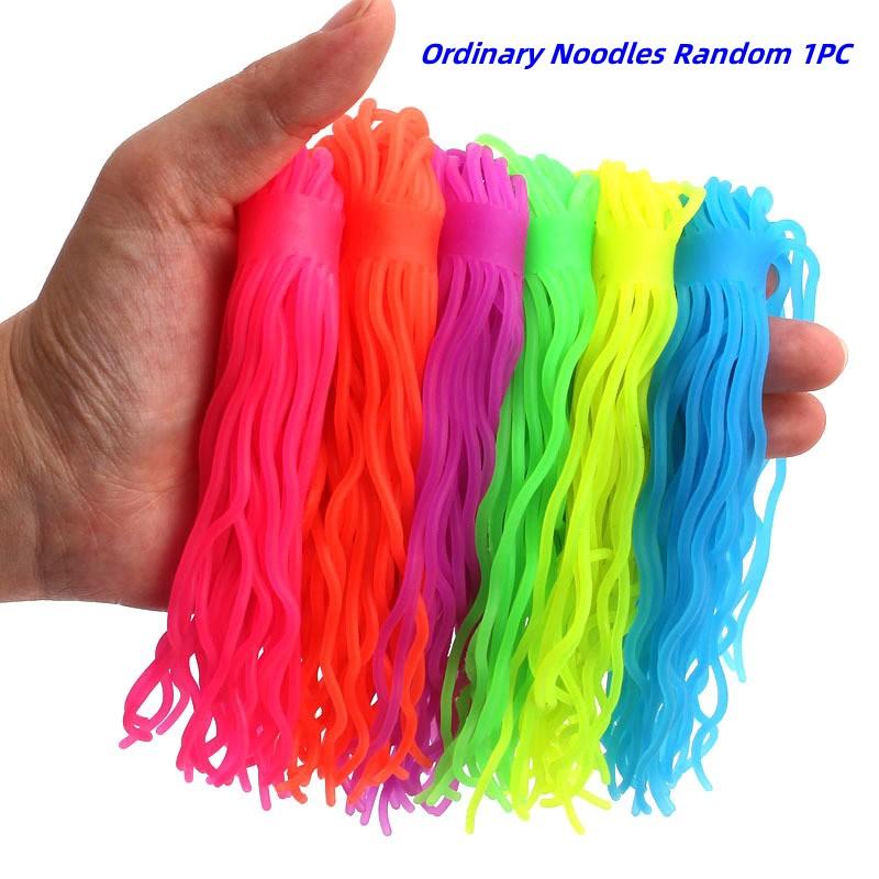Tpr Spaghetti Leuchtende Italienische Nudel Elastisches Dehnseil Fidget Entlüftungs Dekompression Spielzeug für Kinder Erwachsene Anti Stressabbau