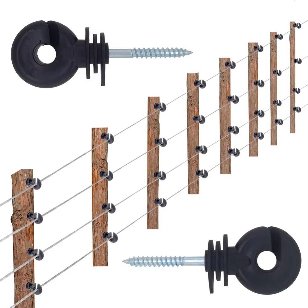 100Pcs Angled Slot Wood Post Screw Screw-In Electric Fencing Insulators Electric Fence