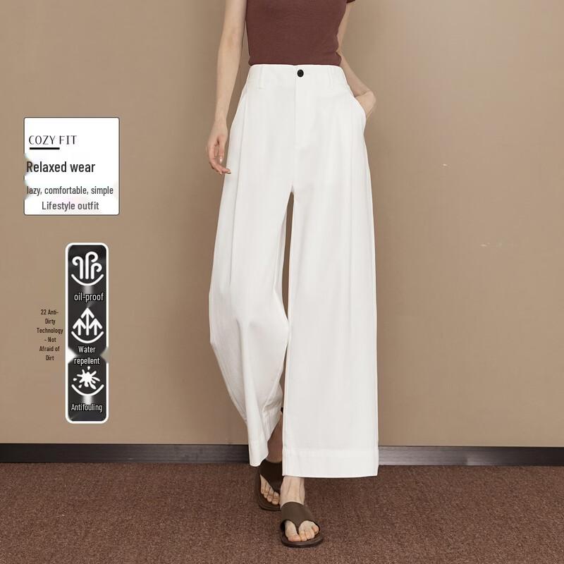 Demana Women s Lyocell Tencel High-Waisted Wide-Leg Cropped Jeans M