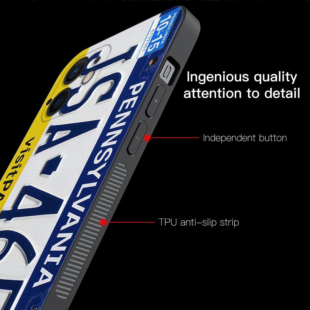 Retro Funny License Plate Number Car Case For Apple iPhone 15 14 13 12 11 Pro Mini XS Max XR X 7 8 Shell Capa