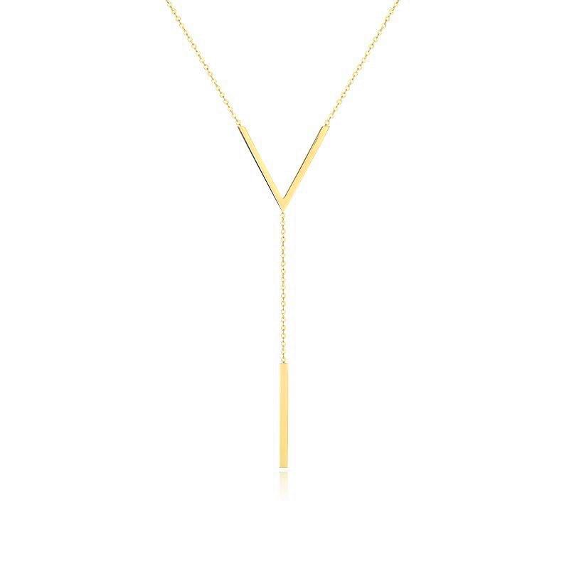 V-shaped Long Sexy Clavicle Necklace for Women Gold Colour Link Chain Necklace Party Jewelry Fashion Accessories Birthday Gift