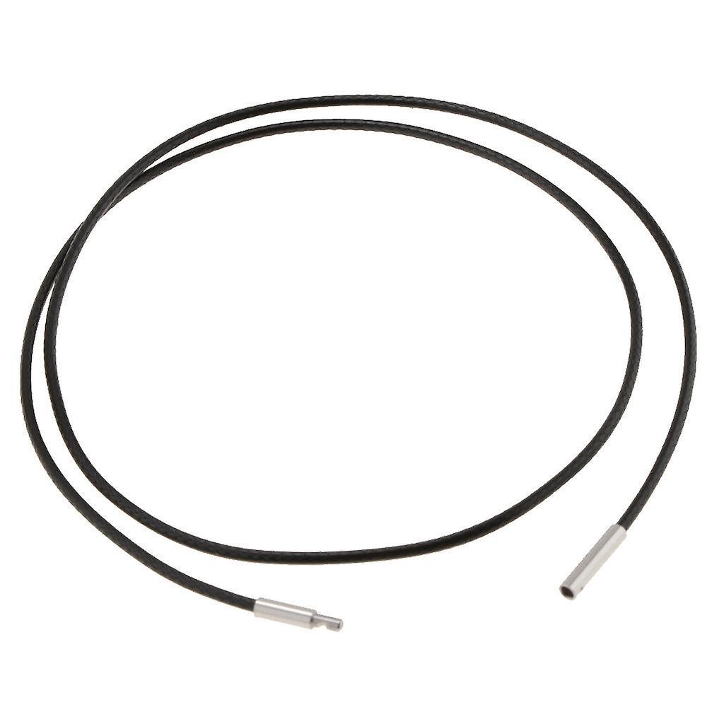 10x1.5mm Black Wax Cord Rope Push Bayonet Clasp Making Necklace 18 inch