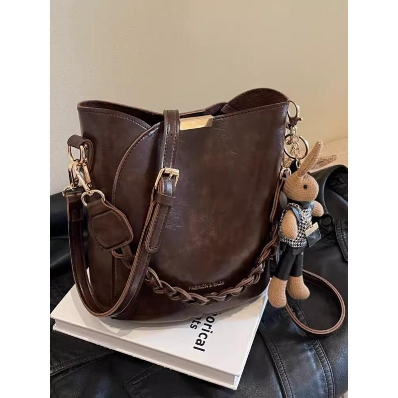 Bag Ladies Retro Design New High-end Texture Versatile Messenger Bag Portable Bucket Bag