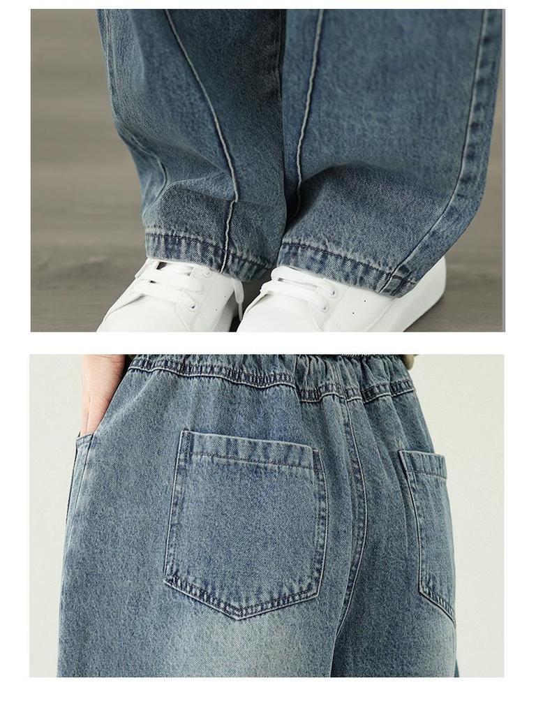 Autumn/Winter Retro Loose High Waist Denim Harem Pants for Women