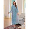 Indonesia Embroidery Hot Drilling Robe Middle East Elegant Print Photography Travel Fairy Dress Dubai Women Dresses