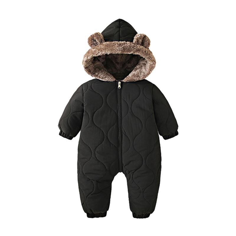 Kleinkind Baby Winter Warm Kapuzen-Jumpsuit Fleece-Body