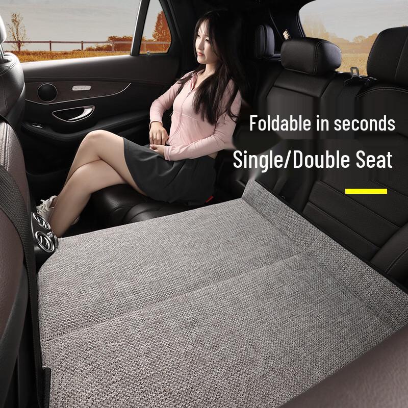 OEINGOEING Non-Inflatable Cotton Linen Car Rear Seat Mattress