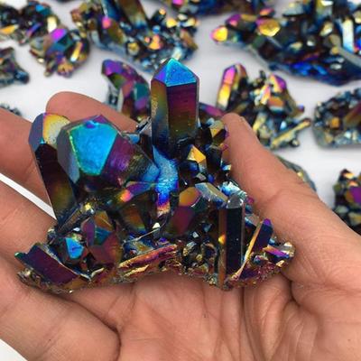 Healing Crystals Rough Grinding Home Decoration Rainbow Titanium Specimen Mineral Crystal Cluster Reiki Stone Stone Ornaments