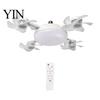 E27 Socket Fan 3/4/5 Blade Ceiling with Light & Remote Control, 2-in-1 Silent LED Drone Compact Ventilation Lamp Foldable Blades, 3-Speed Dimmable for
