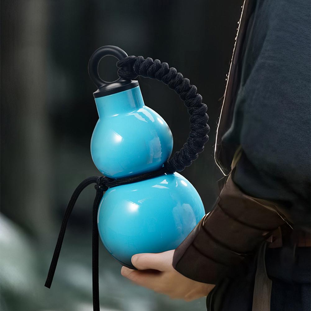 800ml Kürbis-Wasserflasche Chinesisch Retro-Inspiriert Trinkkürbis Flasche Auslaufsicher Kürbisförmige Wasserflasche für Wu Kong Spiel Fan