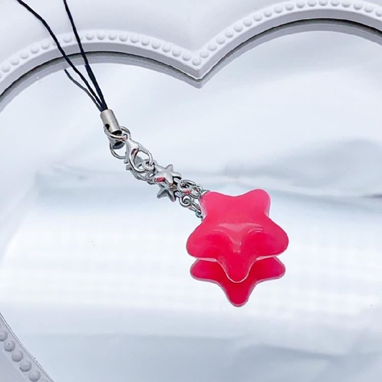 Handmade Keychain Colorful Star Pendant Phone Chain Charm Strap for Women Girl