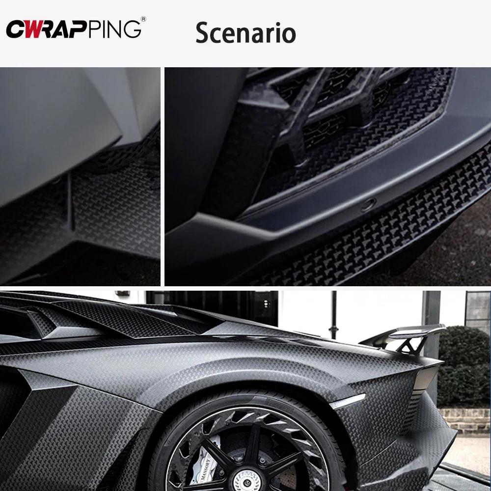 Car Sticker Black Aircraft Pattern Plated Carbon Fiber Films Auto Body Modification Wrap Vinyl Sticker for Car Accessories