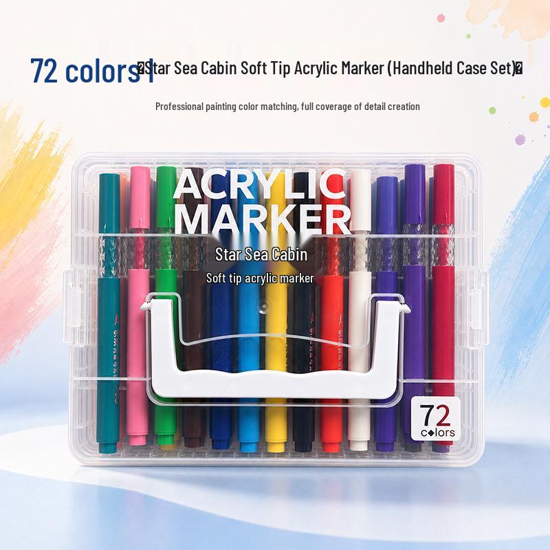 Washable Soft Tip Acrylic Marker Pen - Non-Bleeding, Stackable, Ideal for Students and Graffiti Art