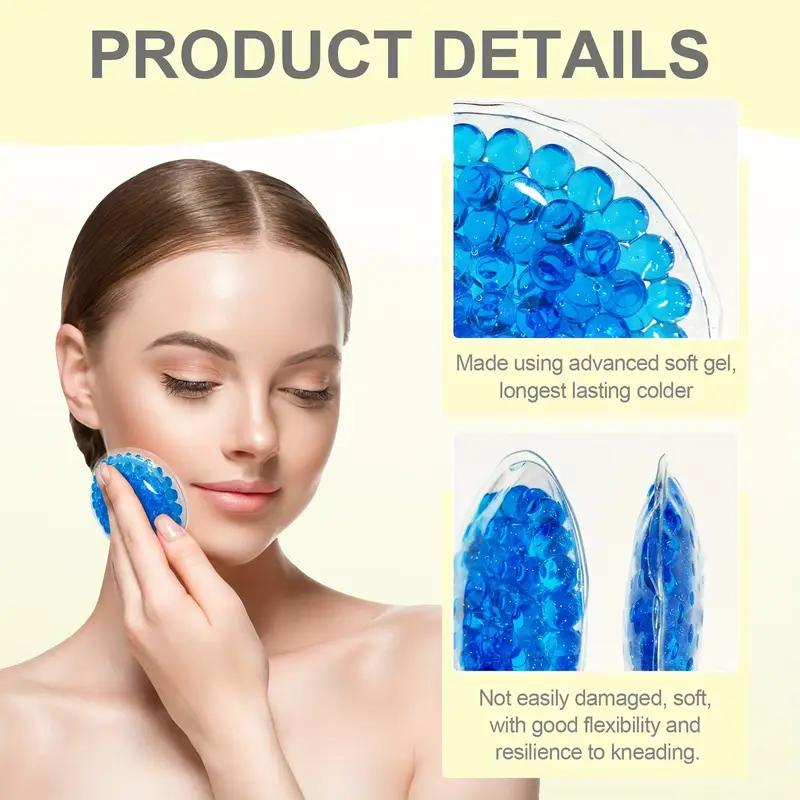 2pcs Reusable Facial Lip Eye Ice Pack Cold & Hot Compress For Injuries Pain Relief  Gel Beads for Daily Skincare Skin Care Tools