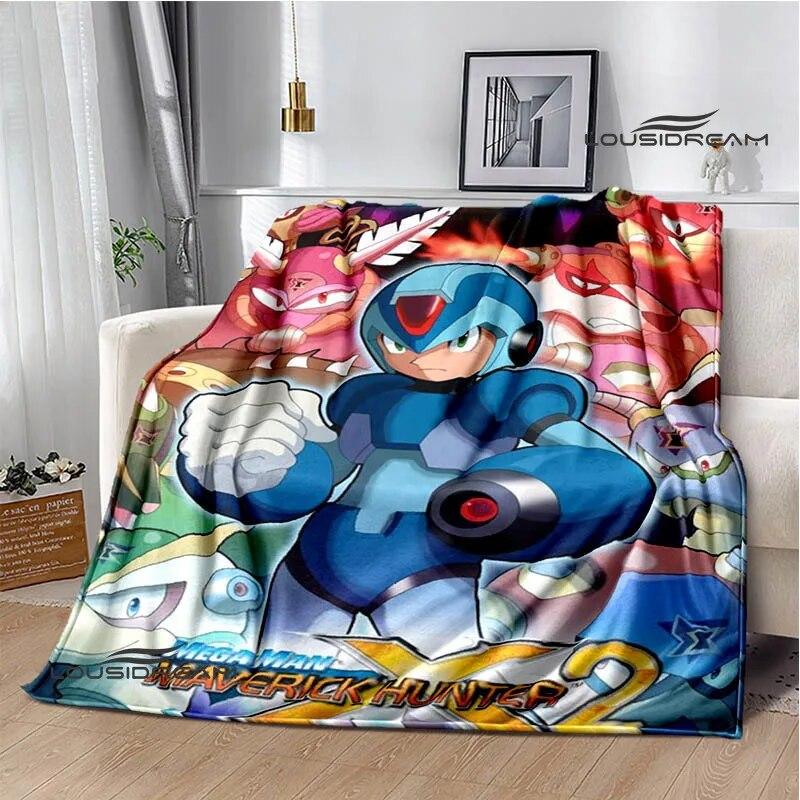 Rockman Game Cartoon Printed Blankets Warm Blanket Soft and Comfortable Home Travel Bed Blanket Picnic Blanket Birthday Gift