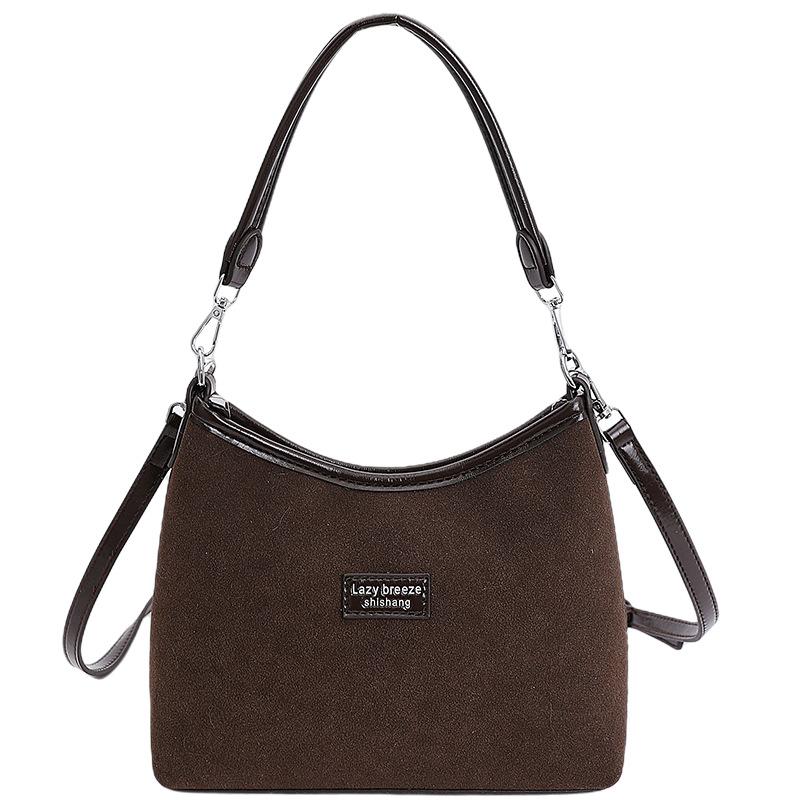 Frosted retro bag women's large capacity 2025 new autumn and winter casual messenger bag niche shoulder underarm bucket bag