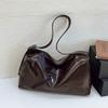 New Spice Girl Soft Leather Bag Textured Tote Bag Trendy Fashion Crossbody Shoulder Casual Large Capacity Bag