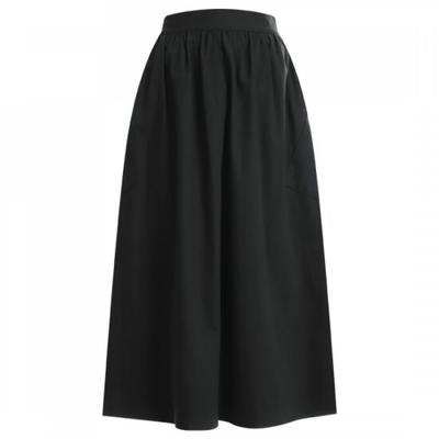 Shop   Women Cargo Shirring Banding Long Skirt Black Stj Wsk 12116