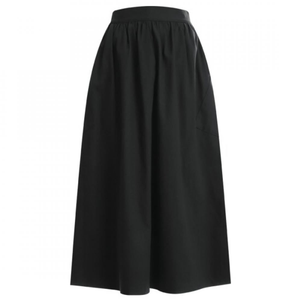 Shop Women Cargo Shirring Banding Long Skirt Black Stj Wsk 12116